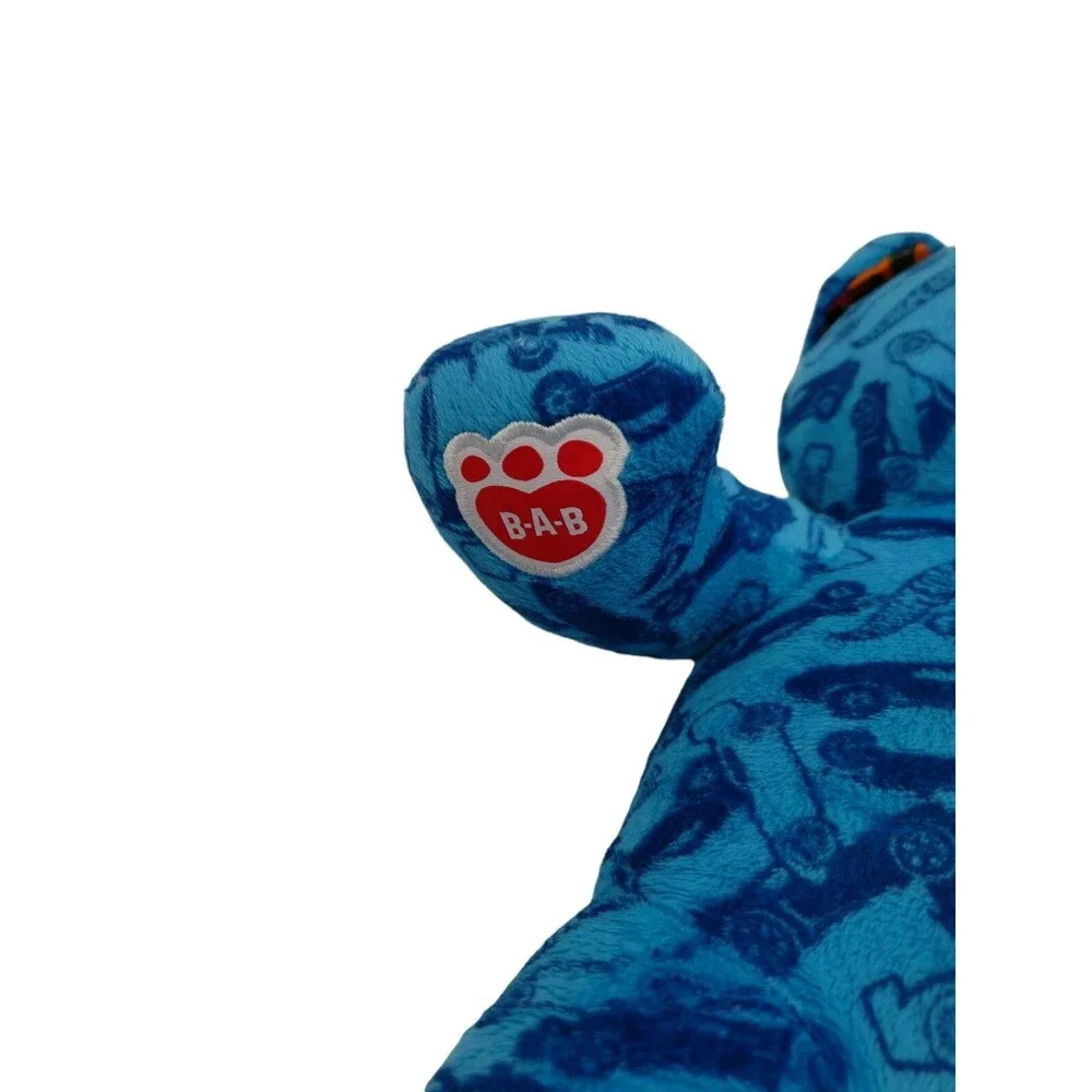 Build A Bear Hot Wheels 50th Anniversary Plush Blue Orange Racing Teddy 16